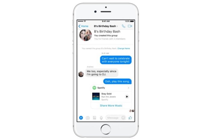 Как подключить мессенджер на айфоне Facebook will let you play songs from Spotify and Apple Music inside Messenger -